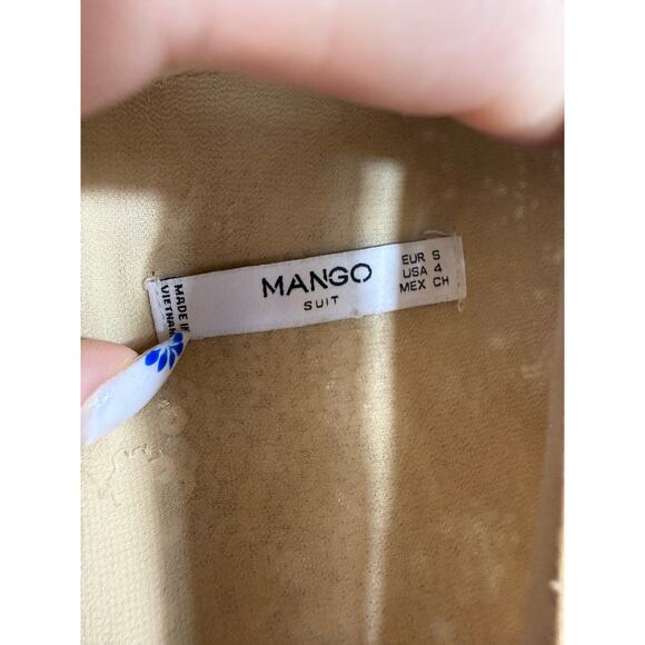 Mango Gold Sequin Mock Neck Mini Dress Size Small (US 4) - Picture 8 of 8